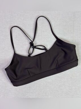 ALO Yoga Black Strappy Back Sports Bra Crop Top Size Small Athleisure